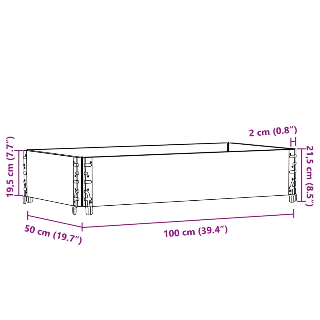 Plantekasse brun 100x50 cm heltre furu vidaXL