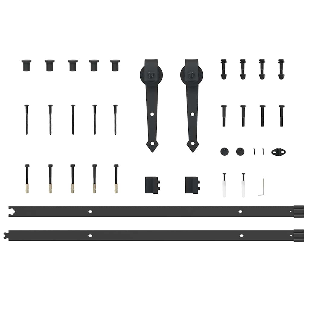 Utstyr for skyvedør 213,5 cm stål svart vidaXL