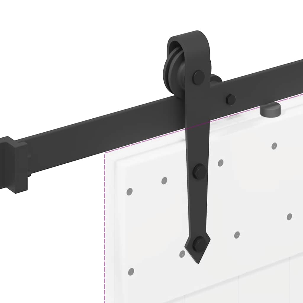 Utstyr for skyvedør 213,5 cm stål svart vidaXL