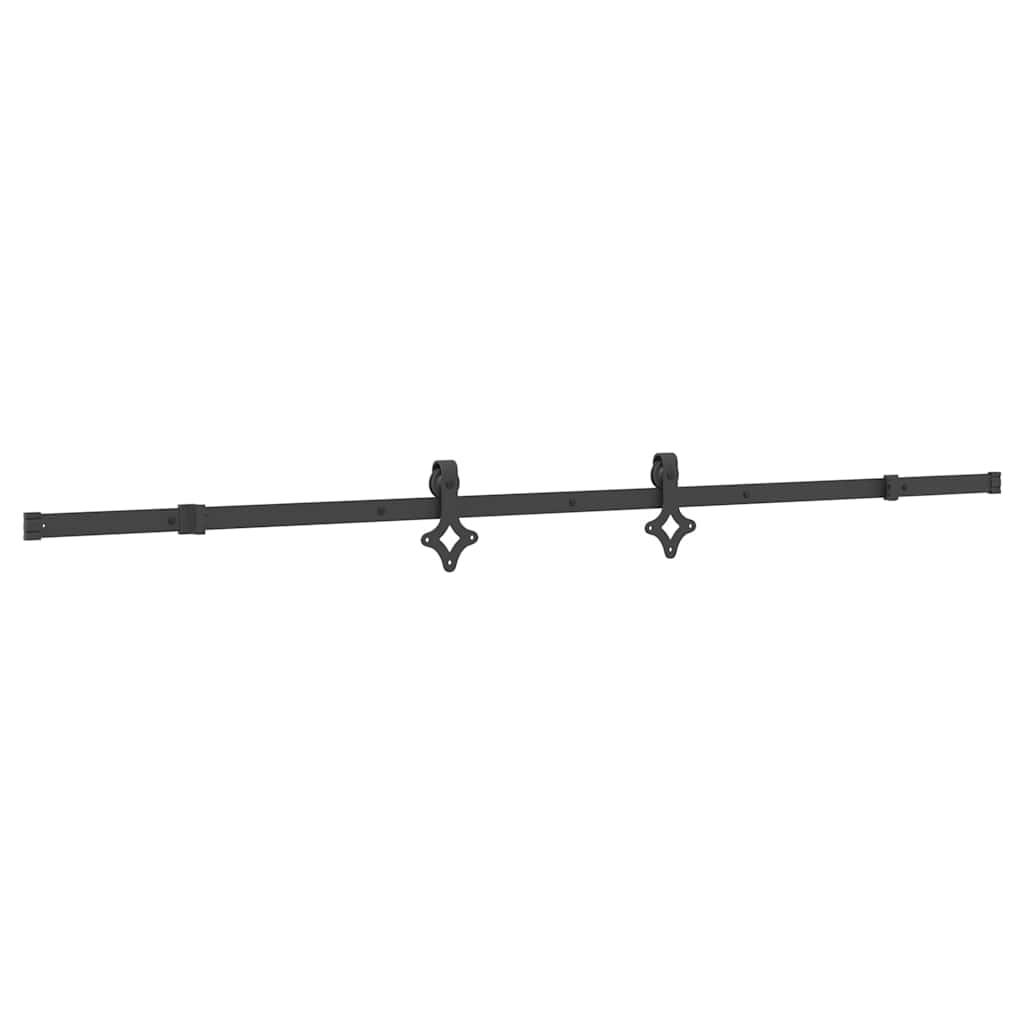 Utstyr for skyvedør 213,5 cm stål svart