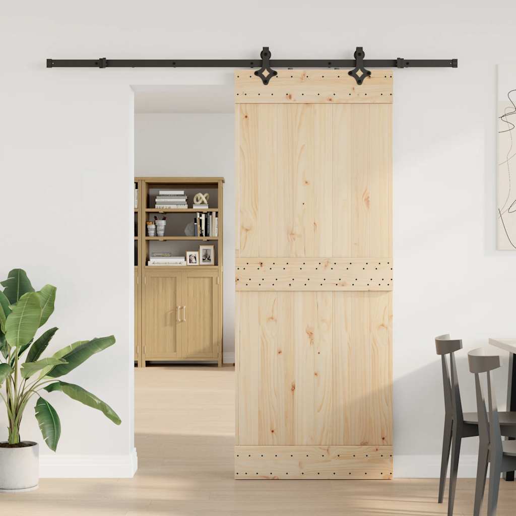 Utstyr for skyvedør 213,5 cm stål svart