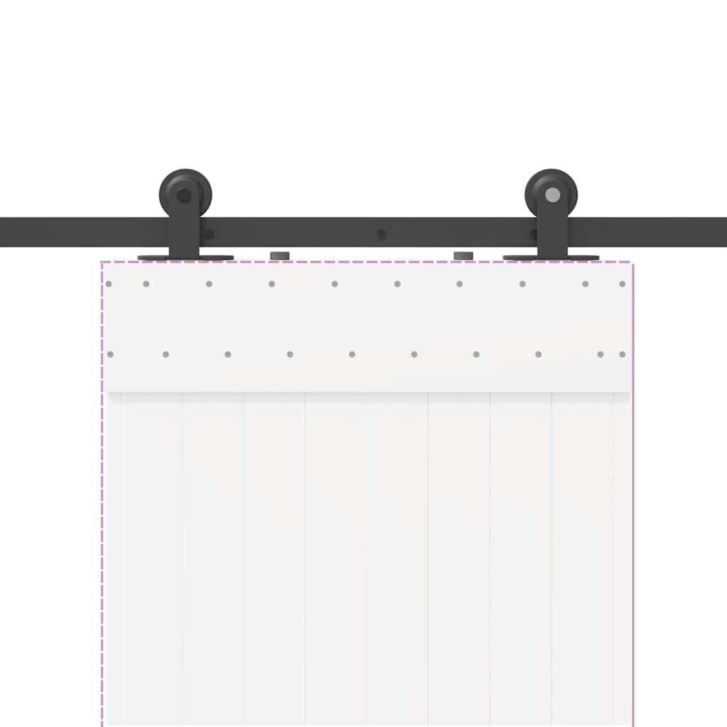Utstyr for skyvedør 152,5 cm stål svart