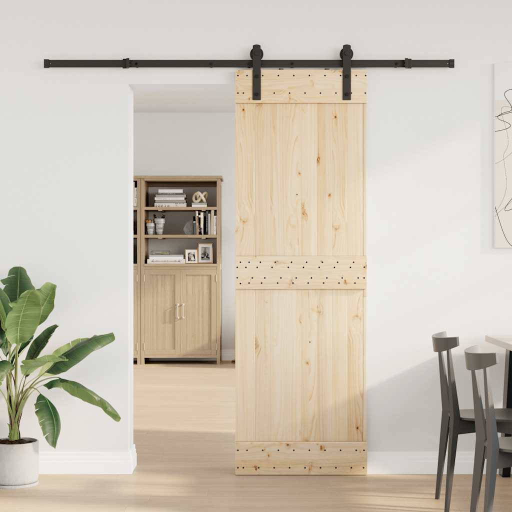 Utstyr for skyvedør 213,5 cm stål svart