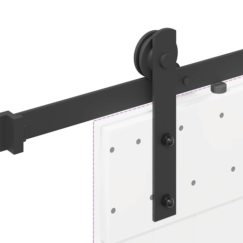 Utstyr for skyvedør 213,5 cm stål svart