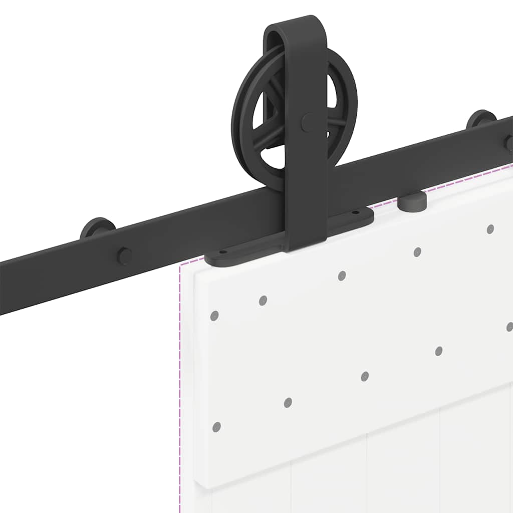 Utstyr for skyvedør 183 cm stål svart