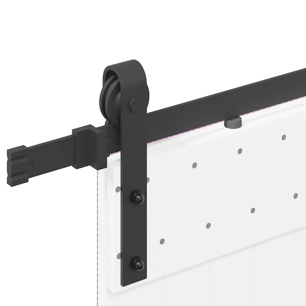 Utstyr for skyvedør 183 cm stål svart