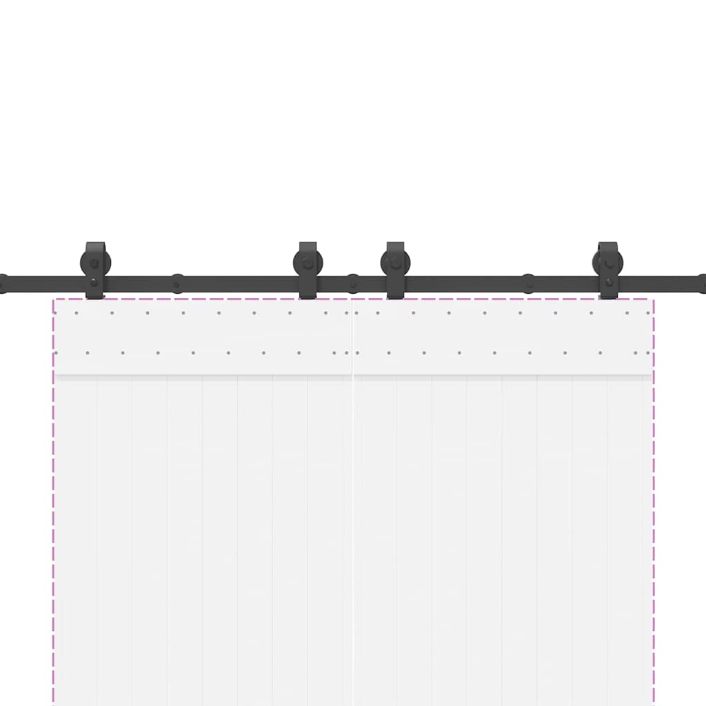 Utstyr for skyvedør 183 cm stål svart