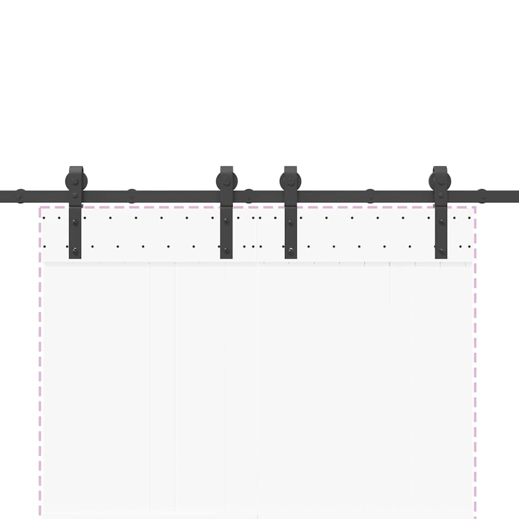 Utstyr for skyvedør 183 cm stål svart