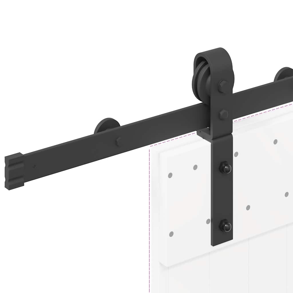 Utstyr for skyvedør 183 cm stål svart