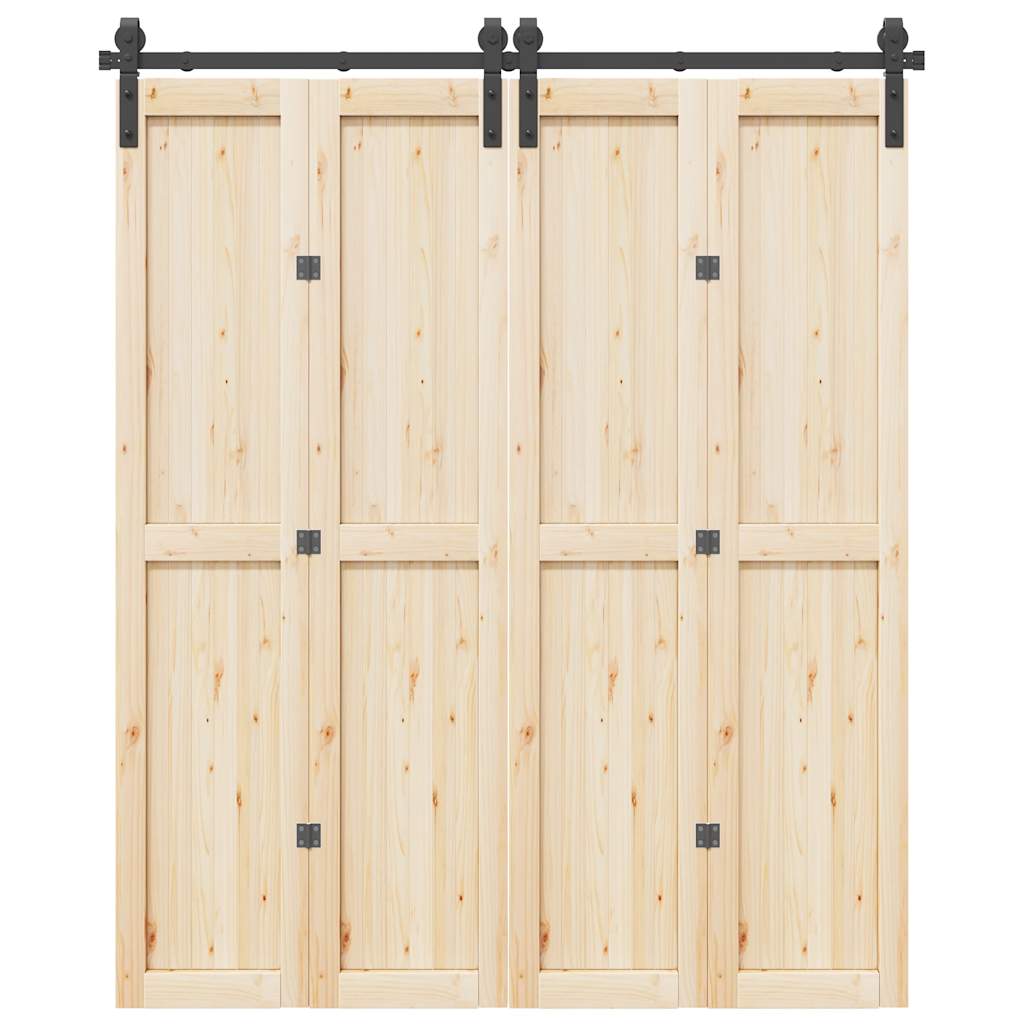 Utstyr for skyvedør 183 cm stål svart