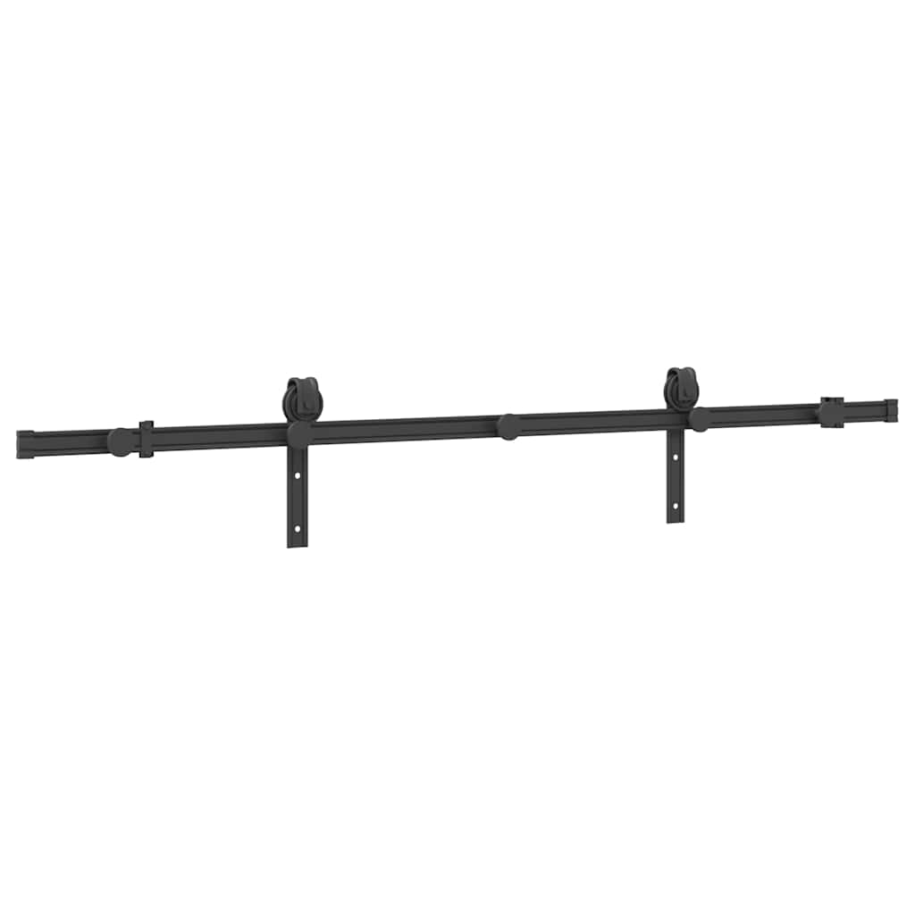 Utstyr for skyvedør 183 cm stål svart