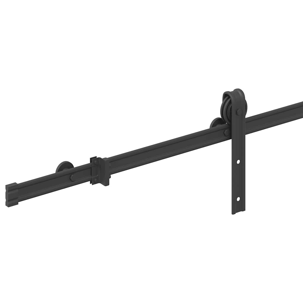 Utstyr for skyvedør 183 cm stål svart