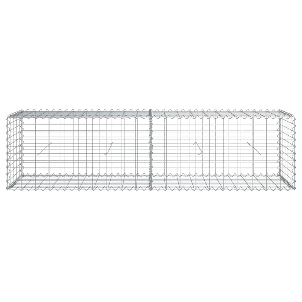 Gabionkurv med deksel 200x50x50 cm galvanisert jern