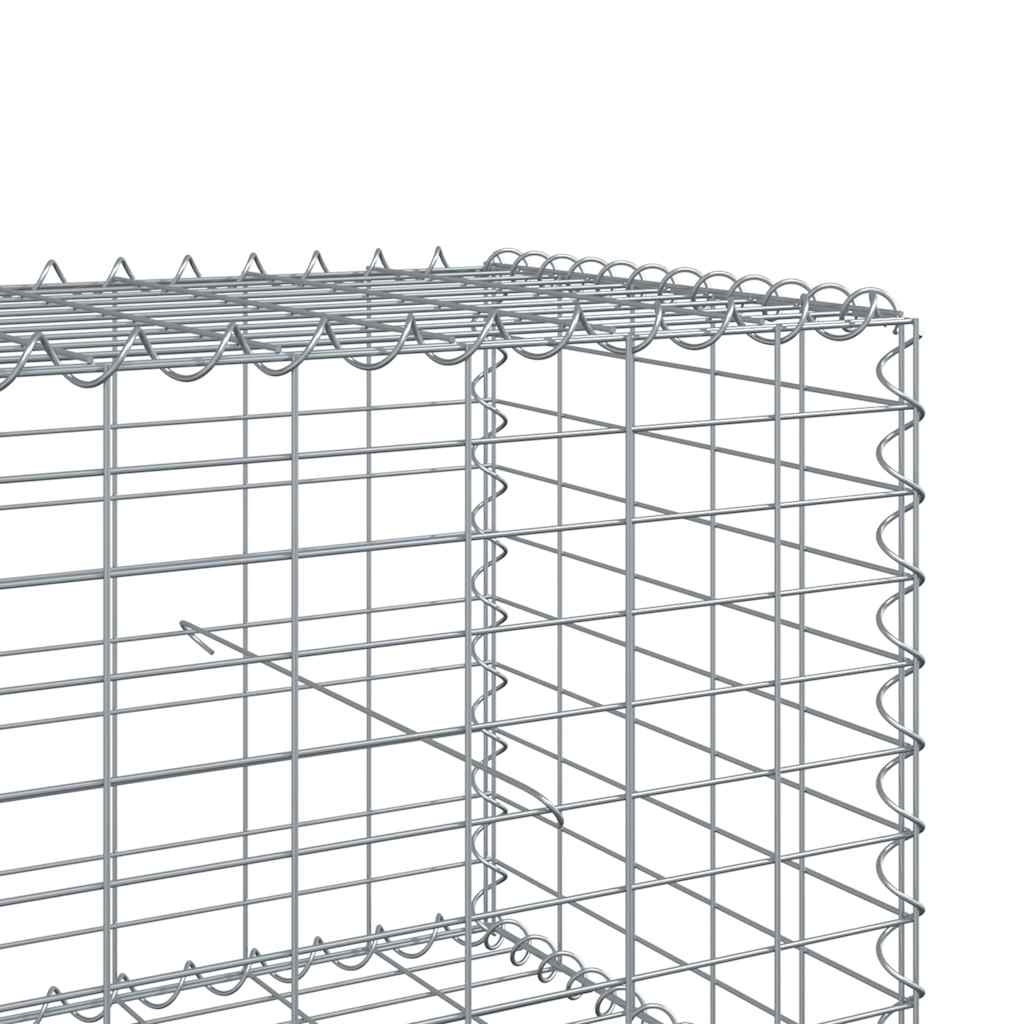 Gabionkurv med deksel 200x50x50 cm galvanisert jern
