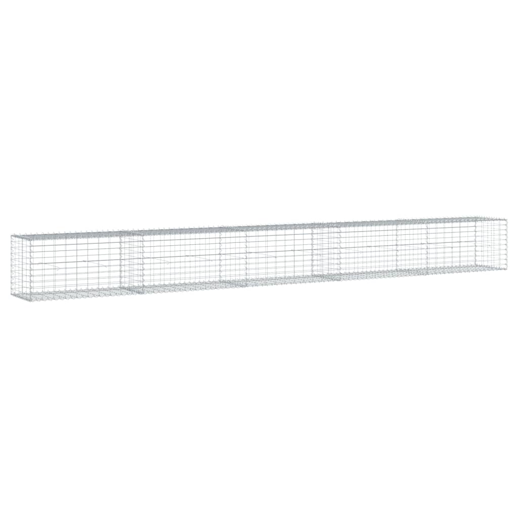 Gabionkurv med deksel 500x50x50 cm galvanisert jern