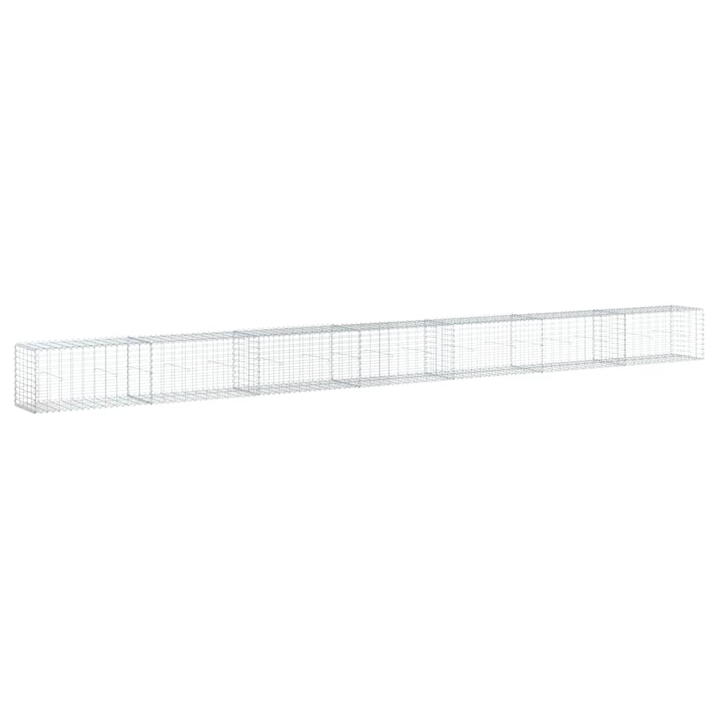 Gabionkurv med deksel 700x50x50 cm galvanisert jern
