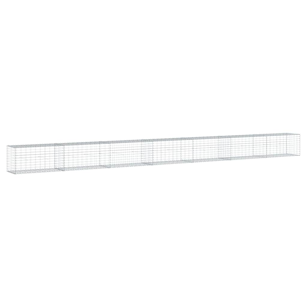 Gabionkurv med deksel 700x50x50 cm galvanisert jern