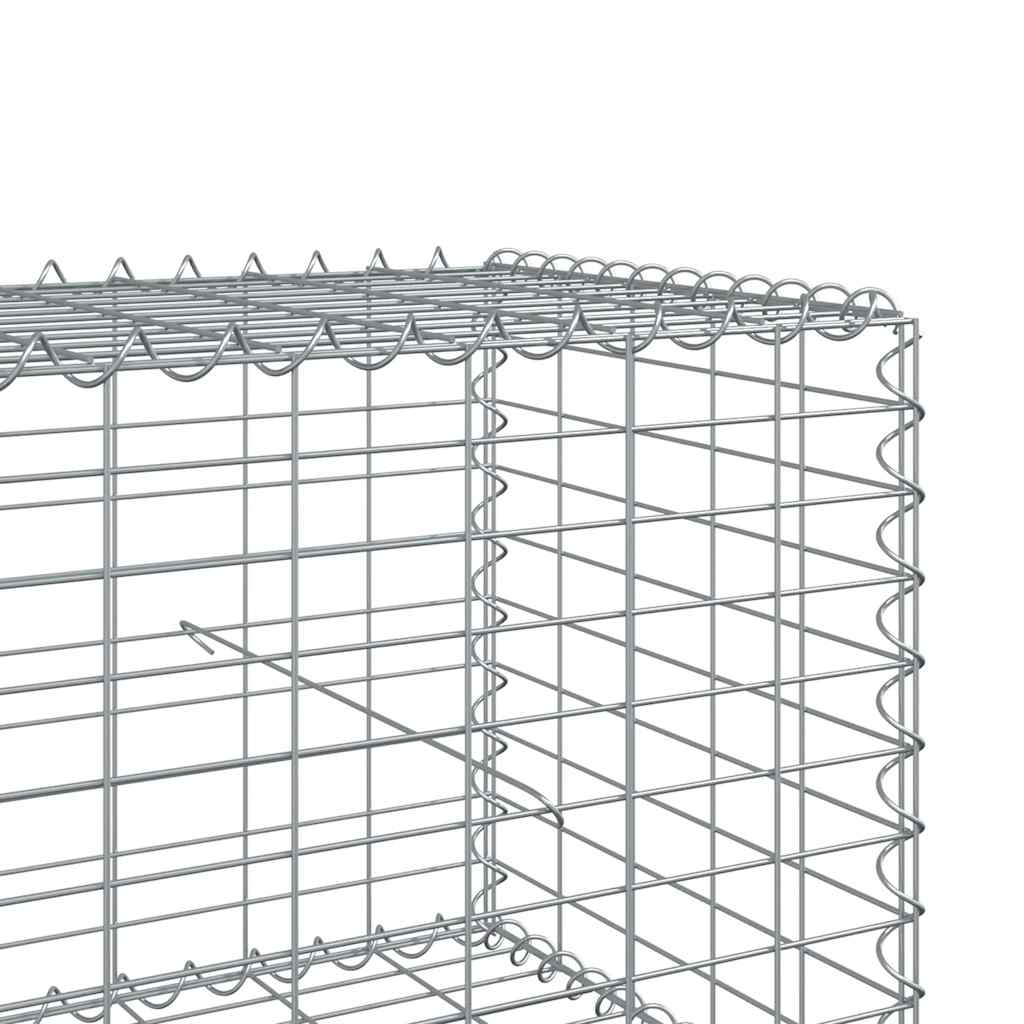 Gabionkurv med deksel 700x50x50 cm galvanisert jern