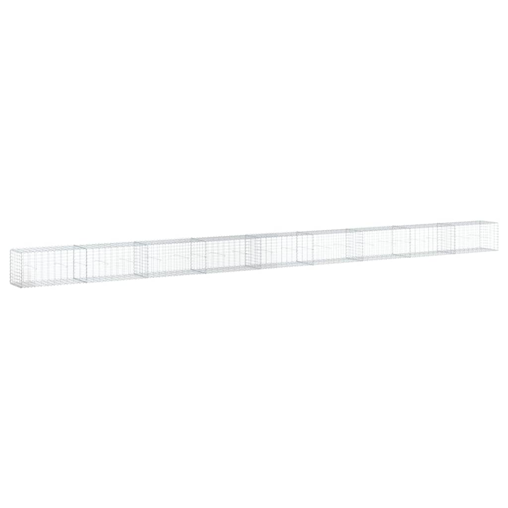 Gabionkurv med deksel 900x50x50 cm galvanisert jern