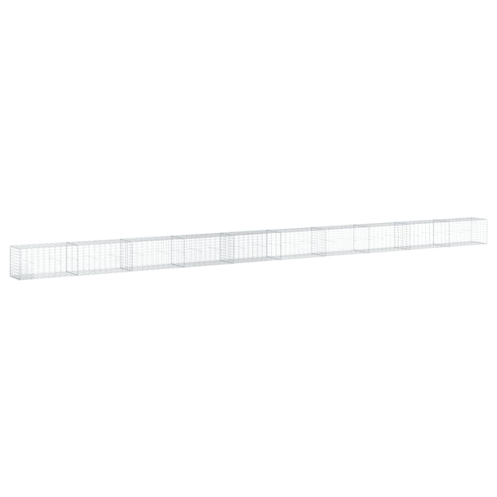 Gabionkurv med deksel 1000x50x50 cm galvanisert jern