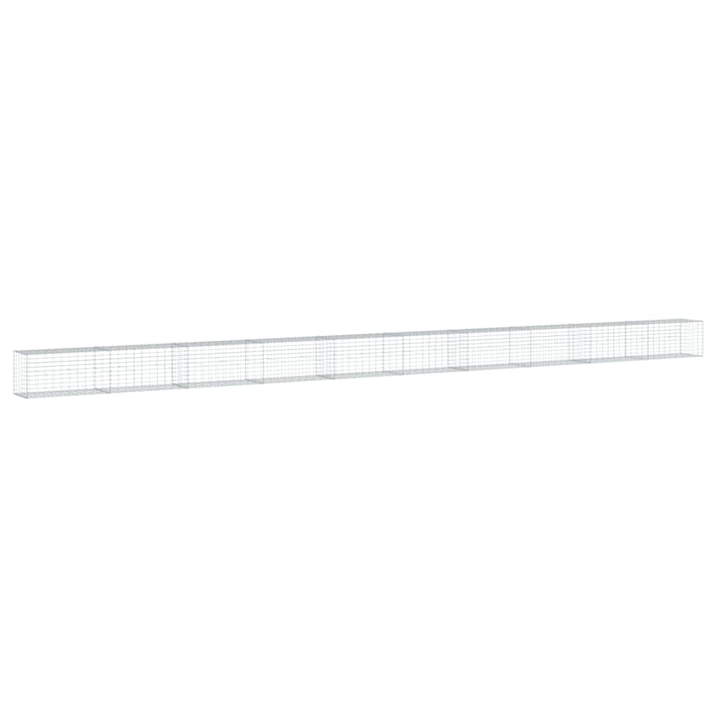 Gabionkurv med deksel 1000x50x50 cm galvanisert jern