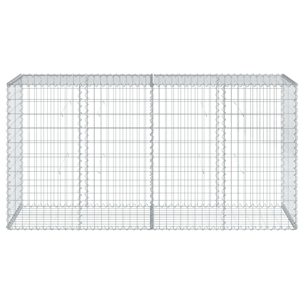 Gabionkurv med deksel 200x50x100 cm galvanisert jern