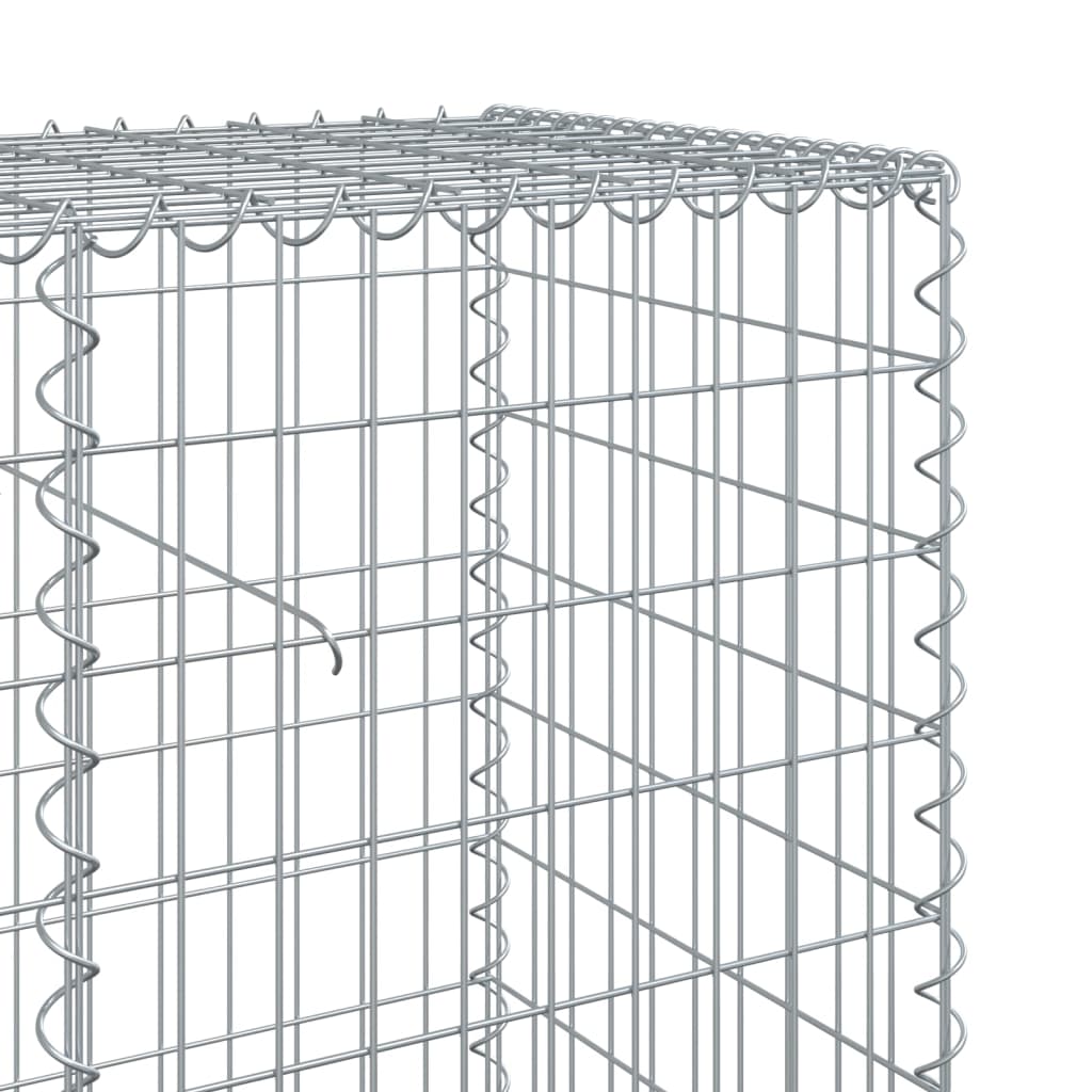 Gabionkurv med deksel 200x50x100 cm galvanisert jern