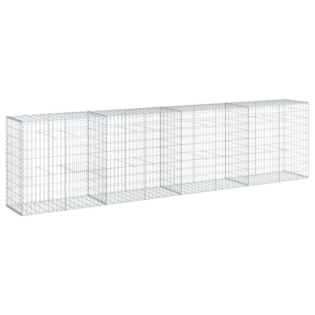 Gabionkurv med deksel 400x50x100 cm galvanisert jern