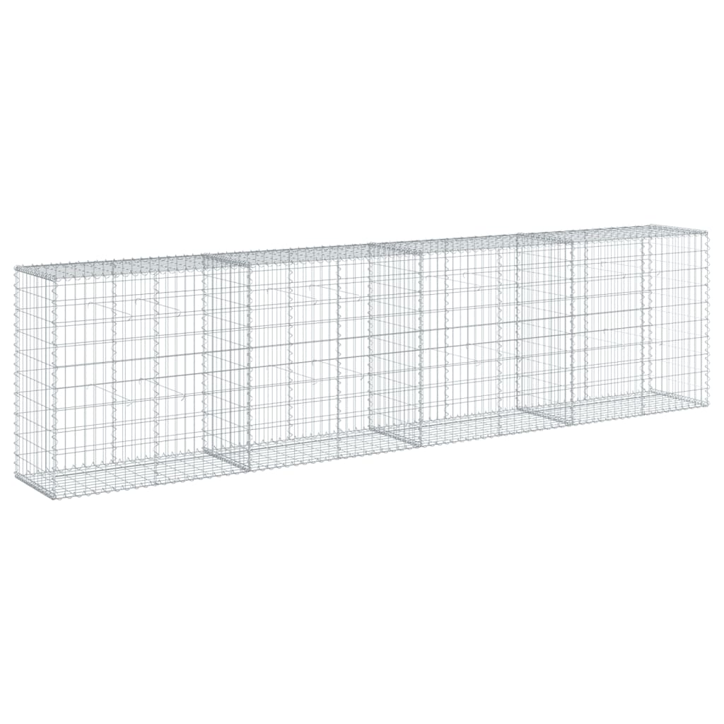 Gabionkurv med deksel 400x50x100 cm galvanisert jern