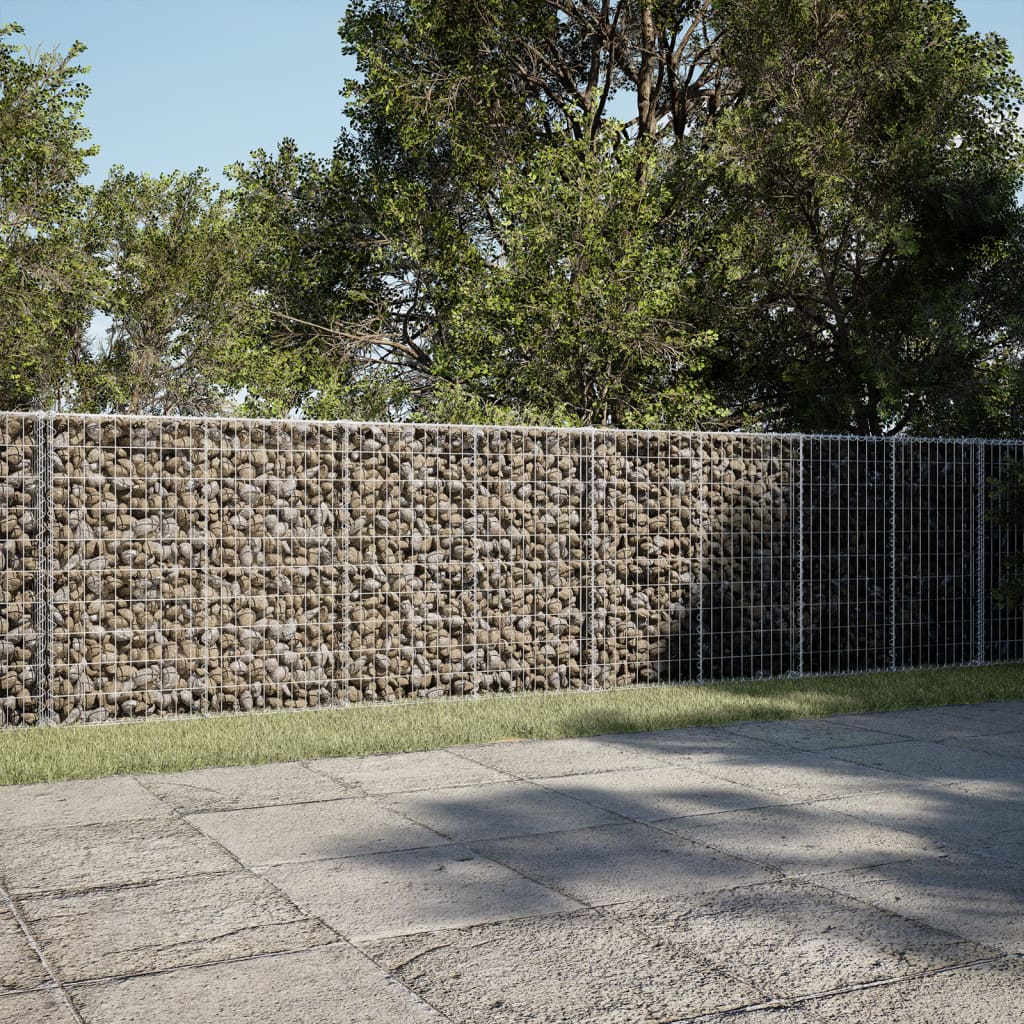 Gabionkurv med deksel 400x50x100 cm galvanisert jern