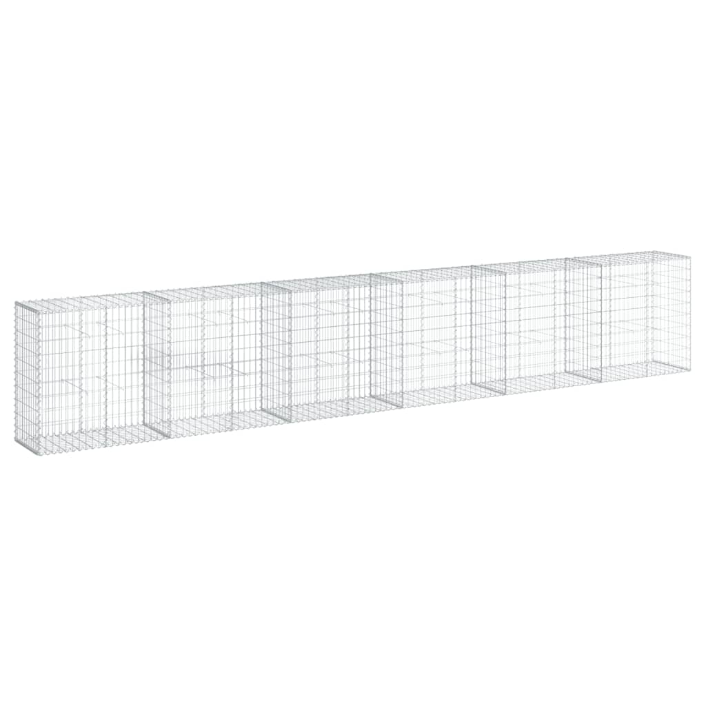 Gabionkurv med deksel 600x50x100 cm galvanisert jern