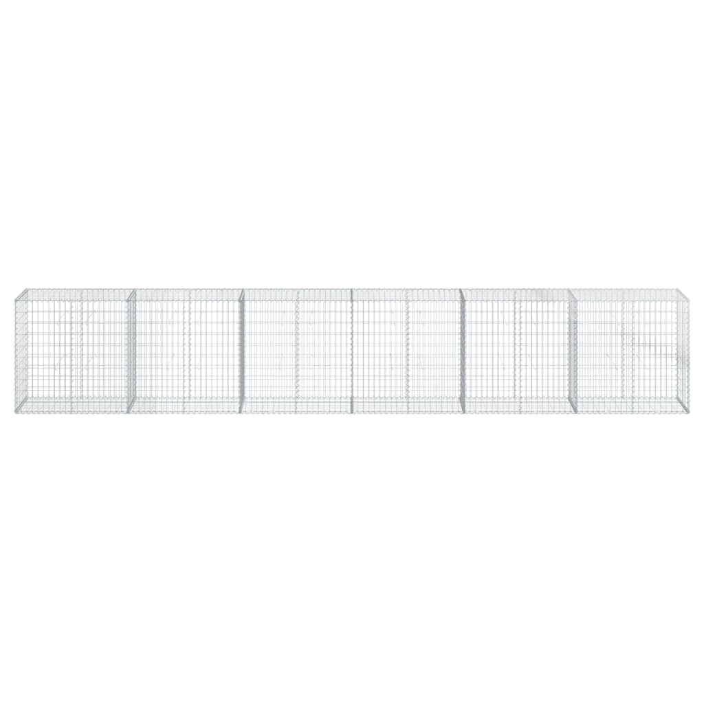 Gabionkurv med deksel 600x50x100 cm galvanisert jern