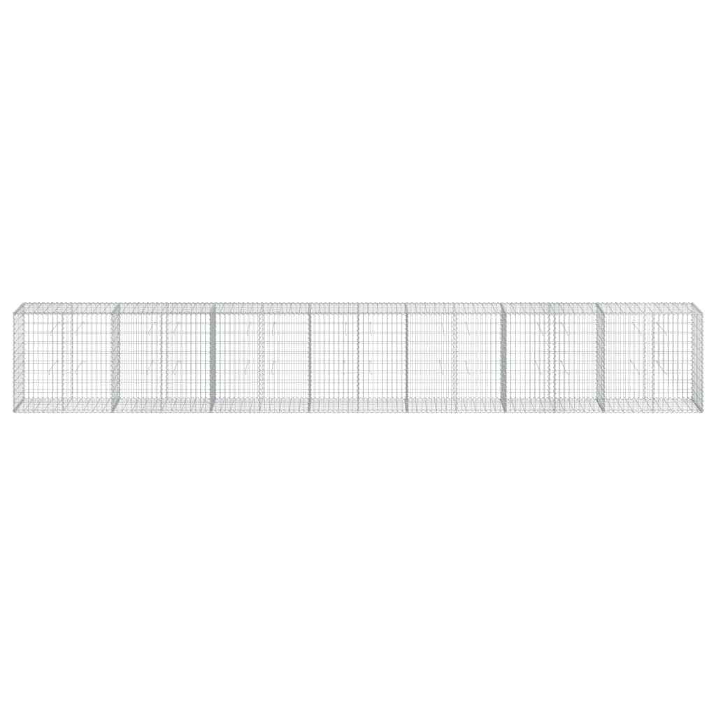 Gabionkurv med deksel 700x50x100 cm galvanisert jern