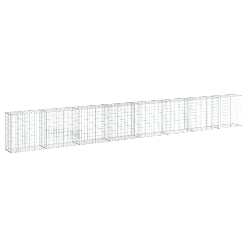 Gabionkurv med deksel 800x50x100 cm galvanisert jern