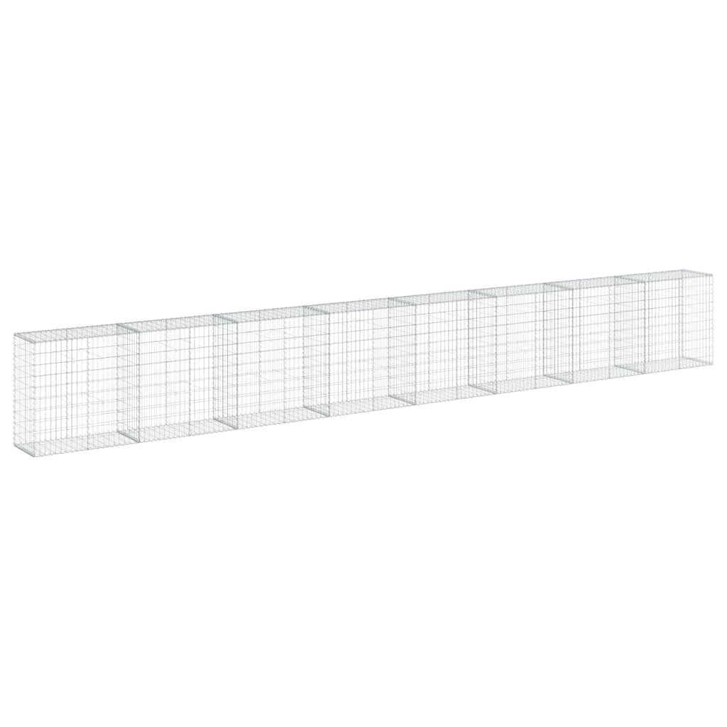 Gabionkurv med deksel 800x50x100 cm galvanisert jern