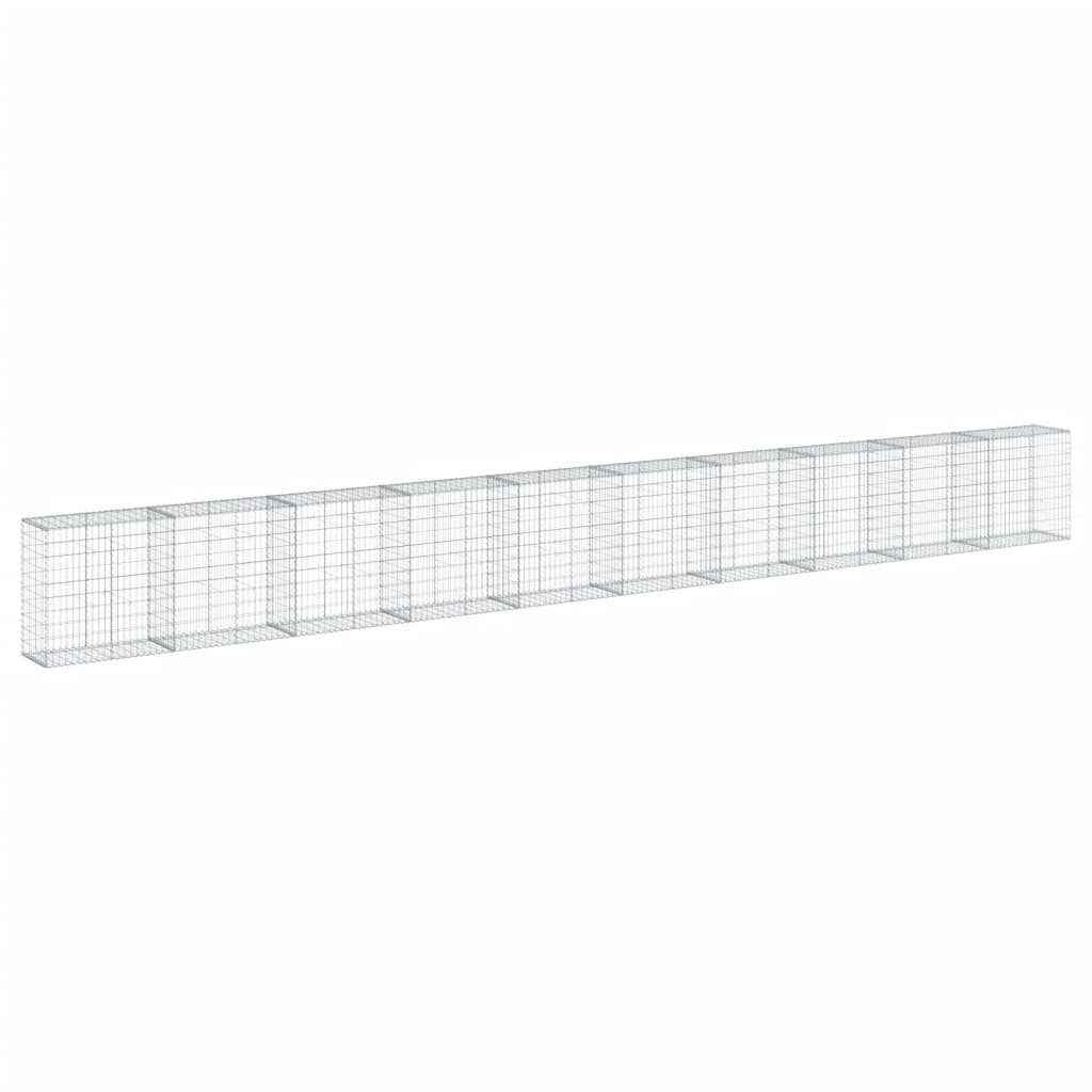 Gabionkurv med deksel 1000x50x100 cm galvanisert jern