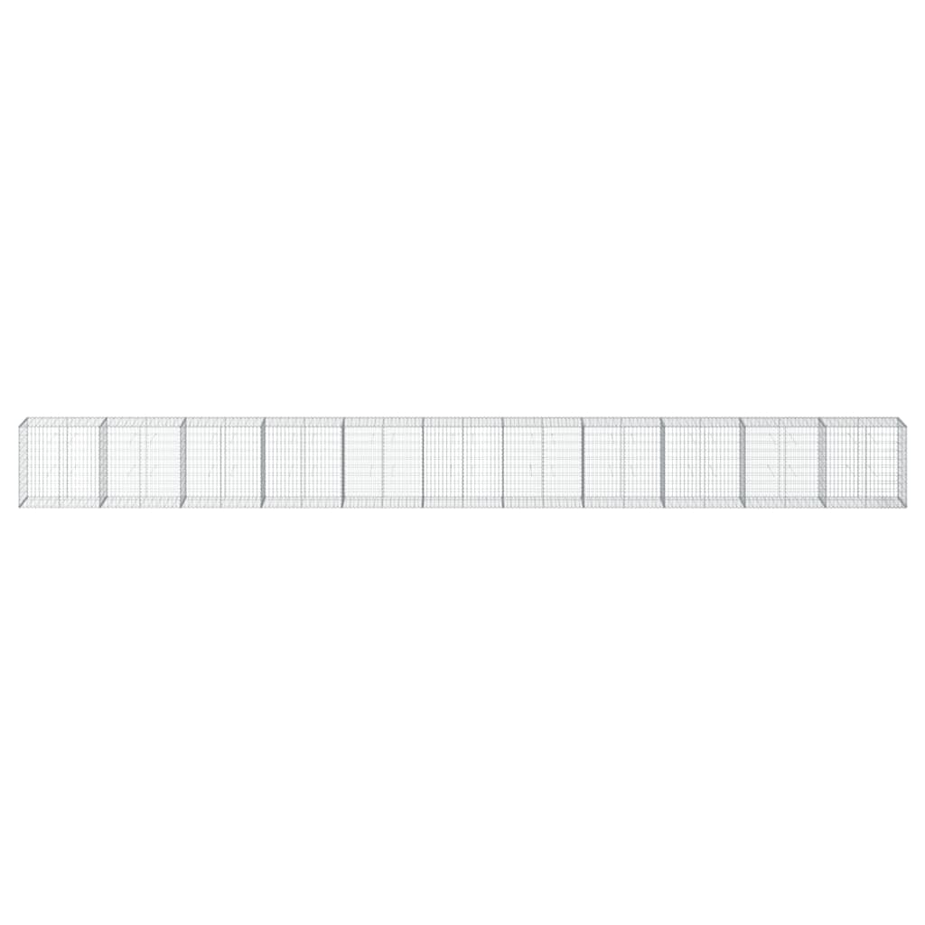 Gabionkurv med deksel 1100x50x100 cm galvanisert jern