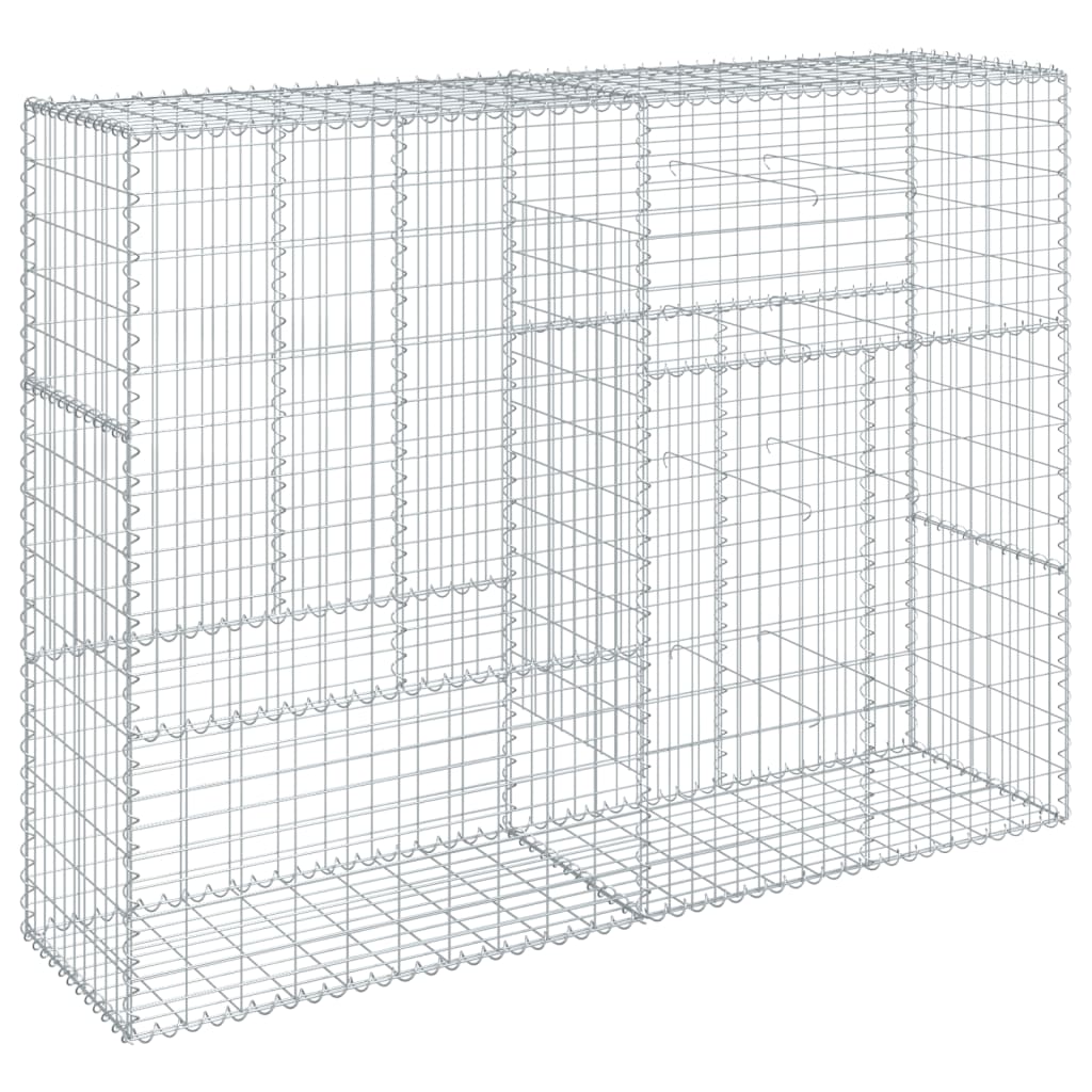 Gabionkurv med deksel 200x50x150 cm galvanisert jern