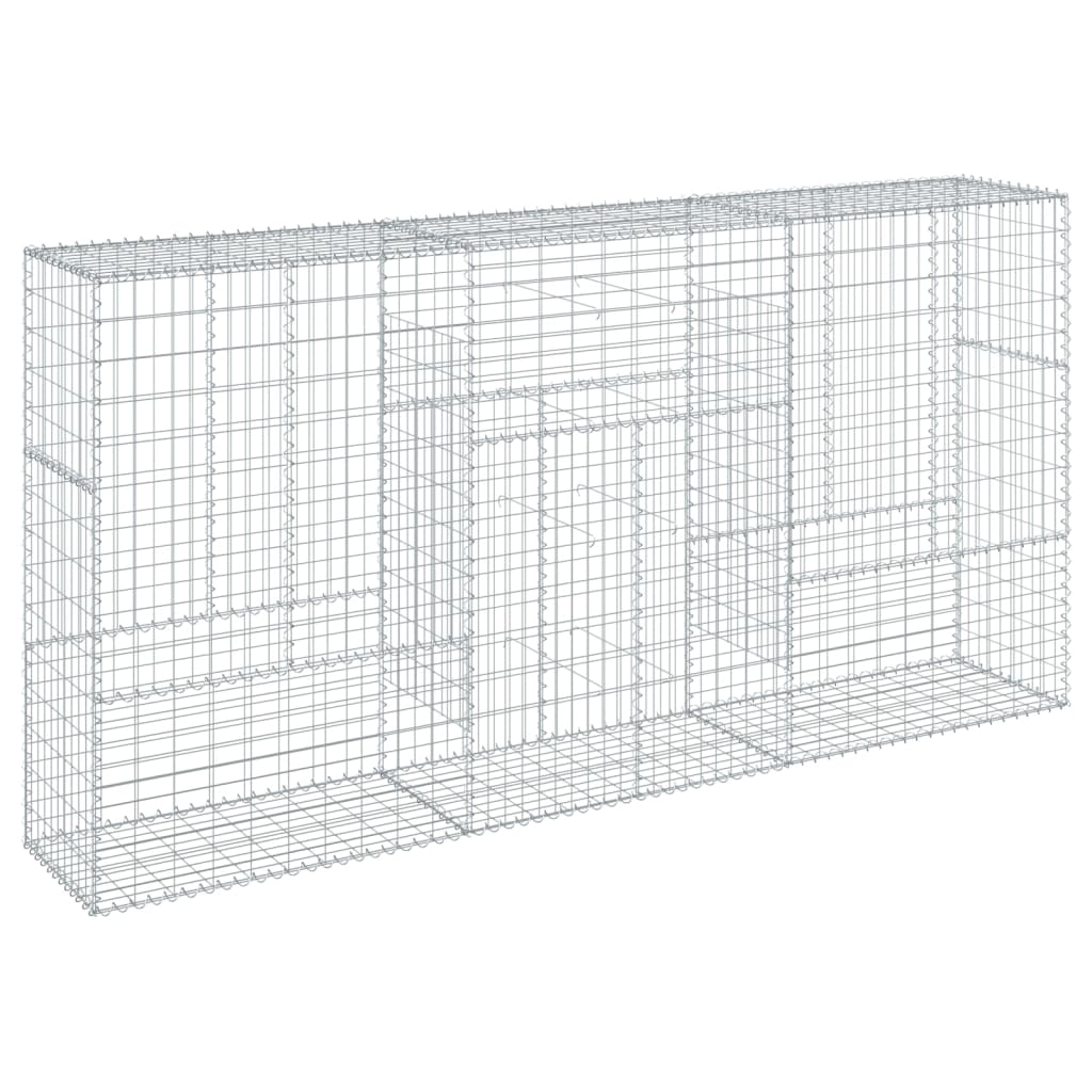Gabionkurv med deksel 300x50x150 cm galvanisert jern