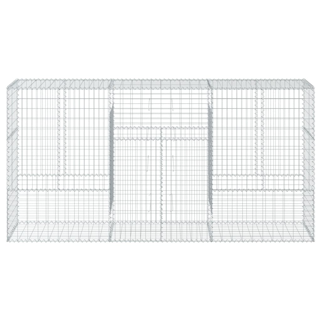 Gabionkurv med deksel 300x50x150 cm galvanisert jern