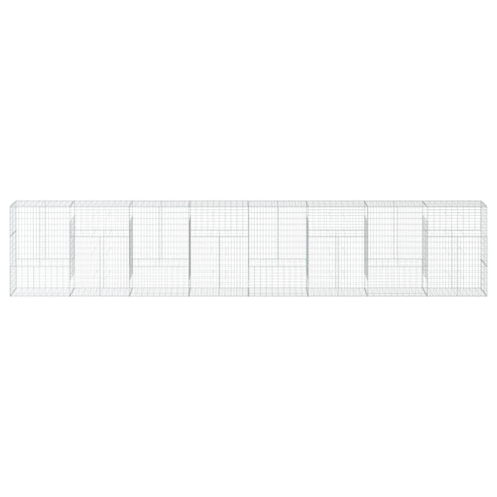 Gabionkurv med deksel 800x50x150 cm galvanisert jern