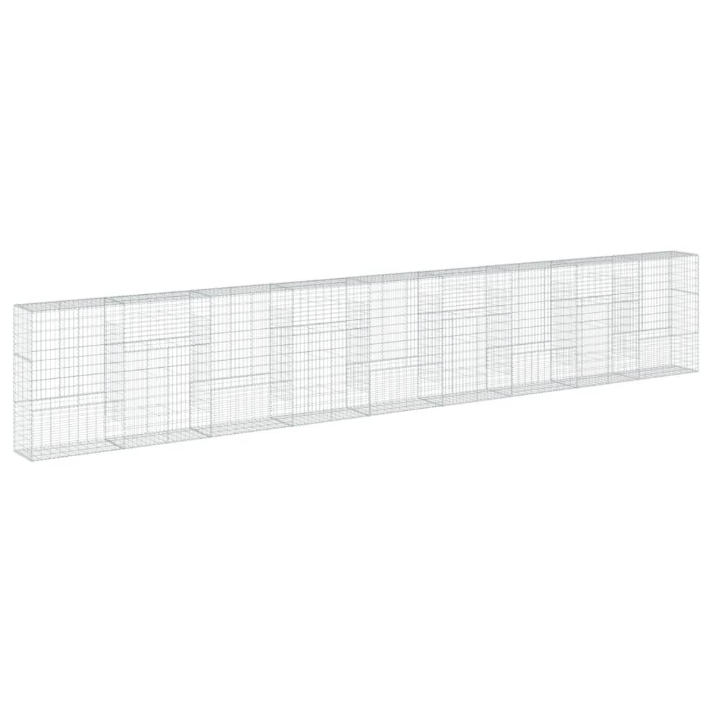 Gabionkurv med deksel 900x50x150 cm galvanisert jern