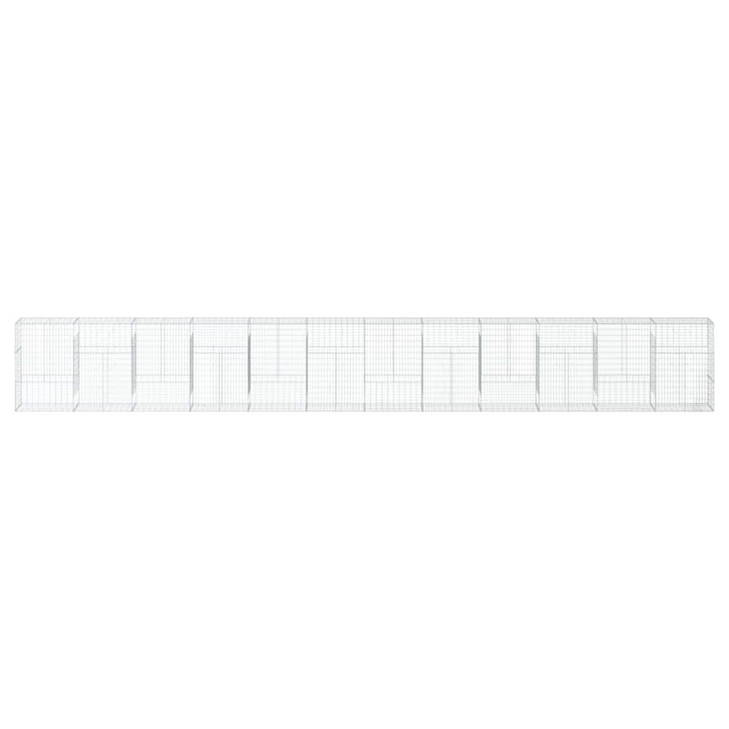 Gabionkurv med deksel 1200x50x150 cm galvanisert jern