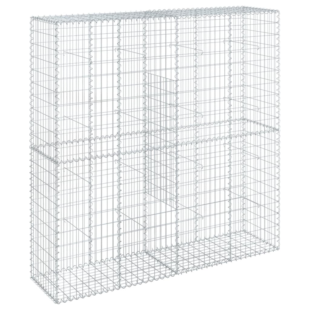 Gabionkurv med deksel 200x50x200 cm galvanisert jern