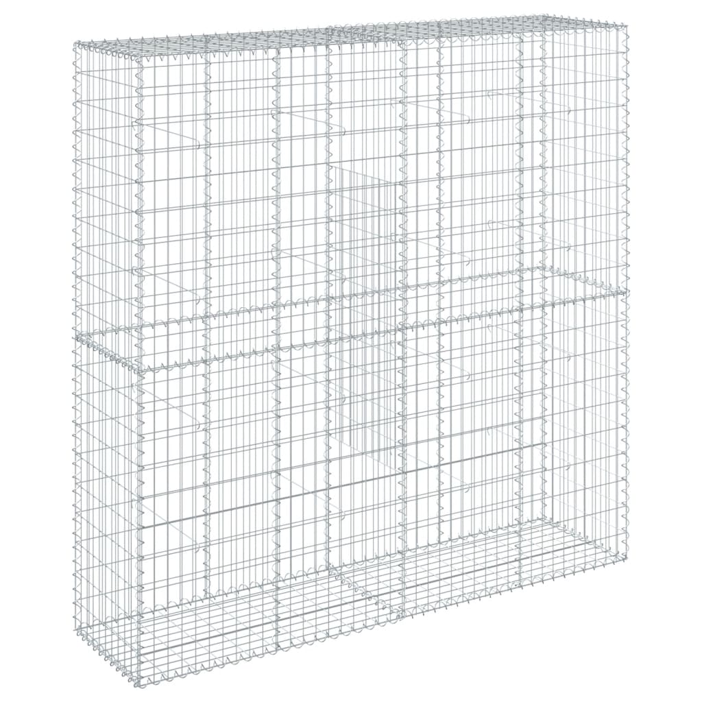 Gabionkurv med deksel 200x50x200 cm galvanisert jern