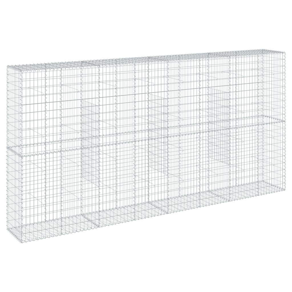 Gabionkurv med deksel 400x50x200 cm galvanisert jern