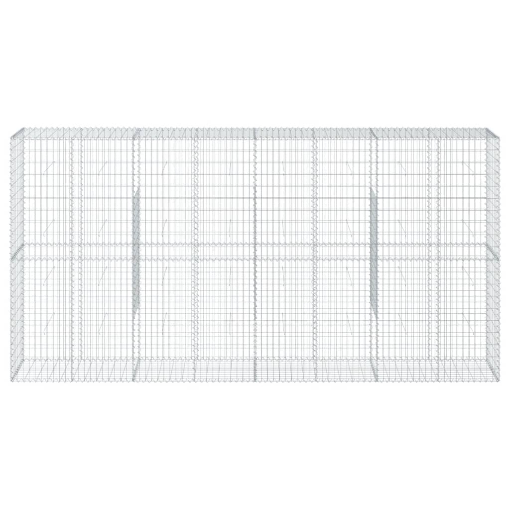 Gabionkurv med deksel 400x50x200 cm galvanisert jern