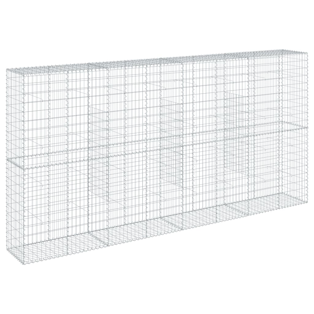 Gabionkurv med deksel 400x50x200 cm galvanisert jern
