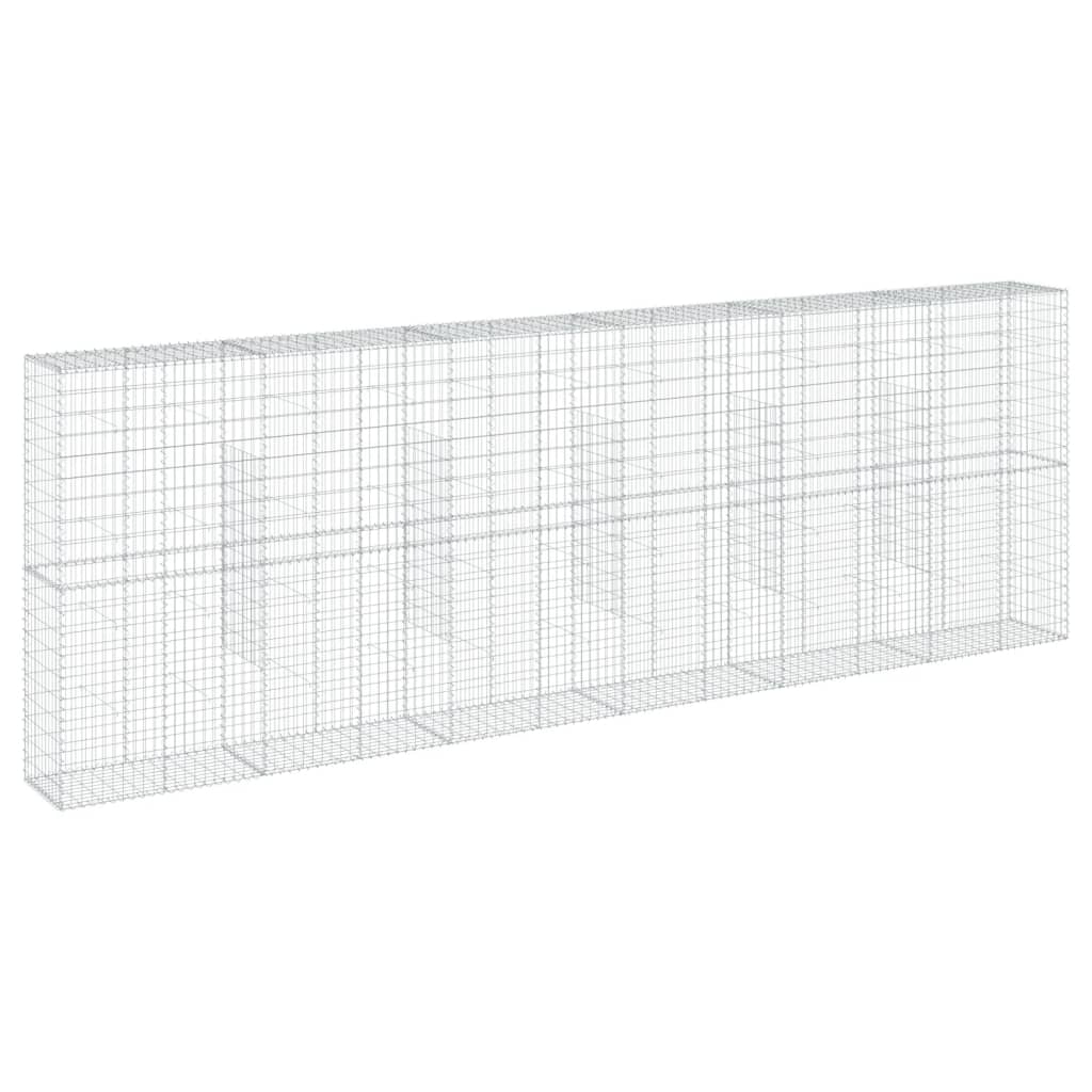 Gabionkurv med deksel 600x50x200 cm galvanisert jern