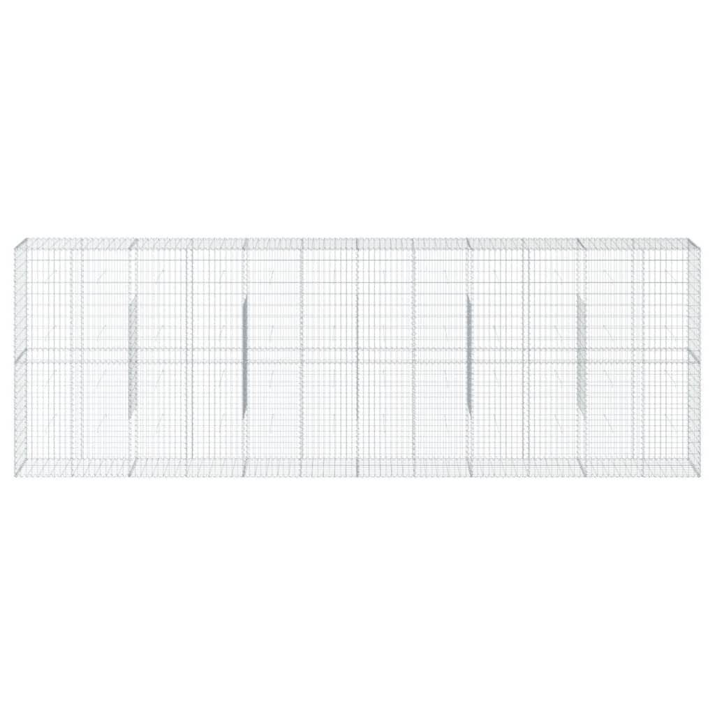 Gabionkurv med deksel 600x50x200 cm galvanisert jern